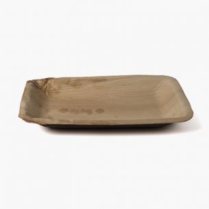 Plato rectangular hoja de palma 25x16cm (25uds)