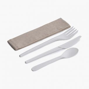 Set Compostable Cuchillo, Tenedor, Cucharilla y...