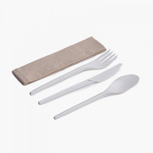 Set Compostable Cuchillo, Tenedor, Cuchara y...