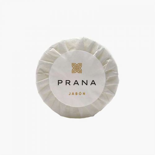 Pastilla jabón redonda plisé 15gr PRANA (420 Uds)