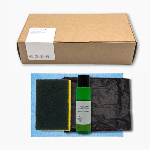 Kit limpieza Caja kraft apartamento y cocina:...