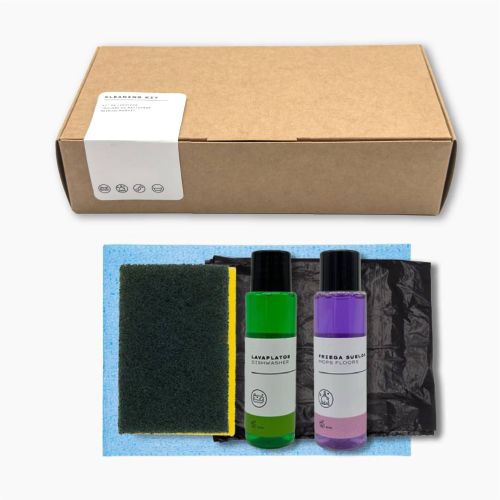 Kit limpieza Caja kraft apartamento: bayeta,...